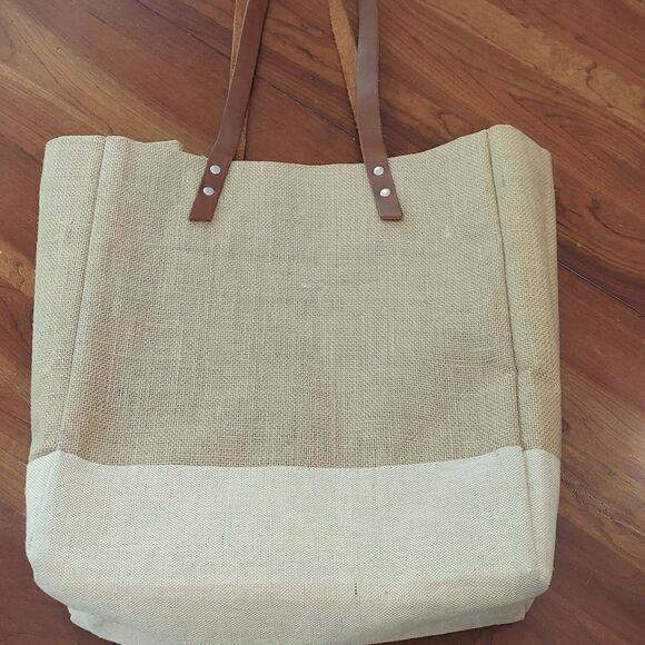 Free People Apolis Burlap Wine Tote Bag - Picture 5 of 15